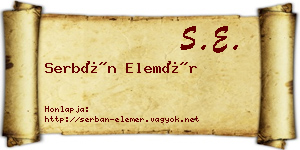 Serbán Elemér névjegykártya